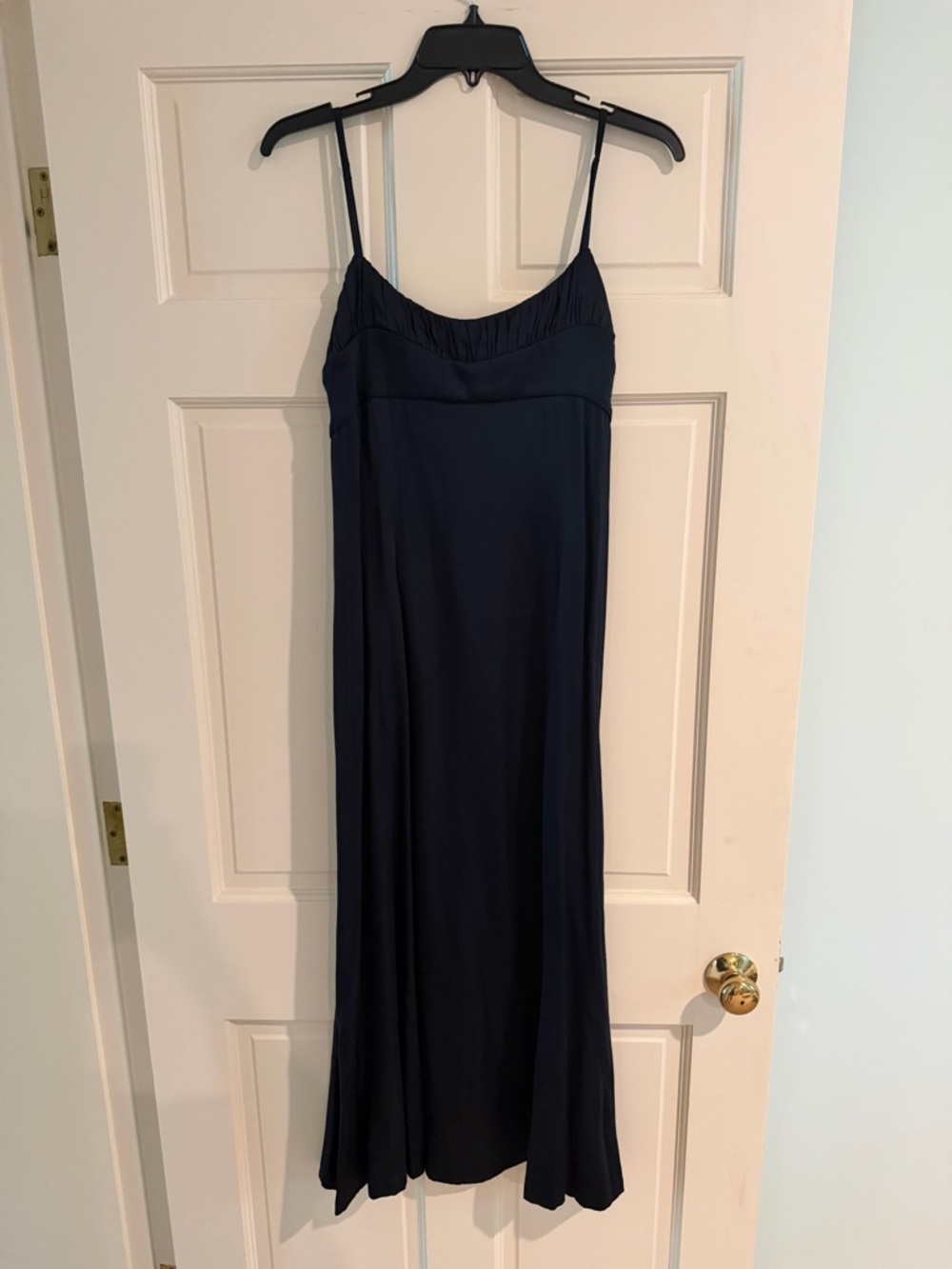 Rebecca Taylor Navy Slip Maxi Dress with Spaghetti Straps